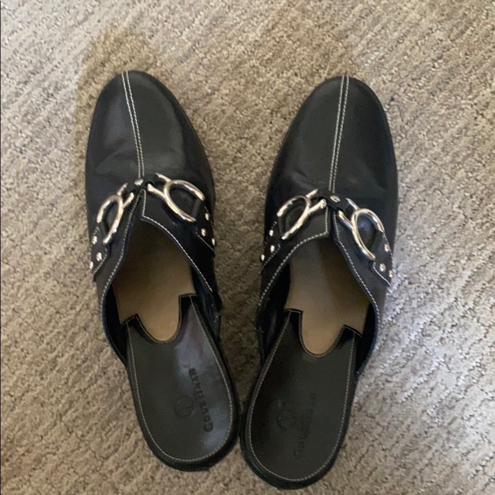 Cole Haan buckled wedge heels